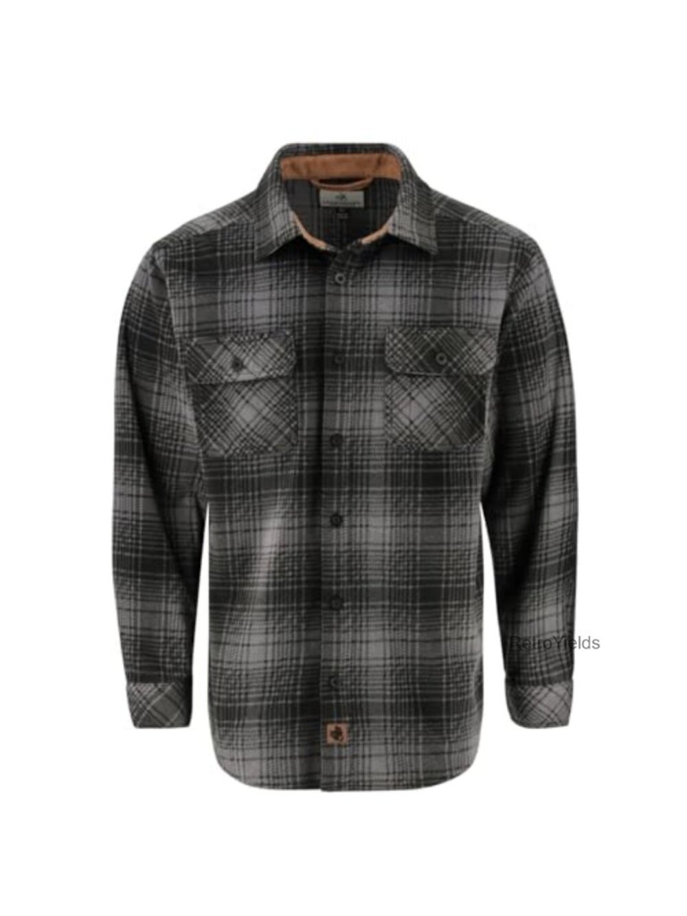 Fleece Button Up Shirt Mens Long Sleeve Casual Plaid Heavyweight